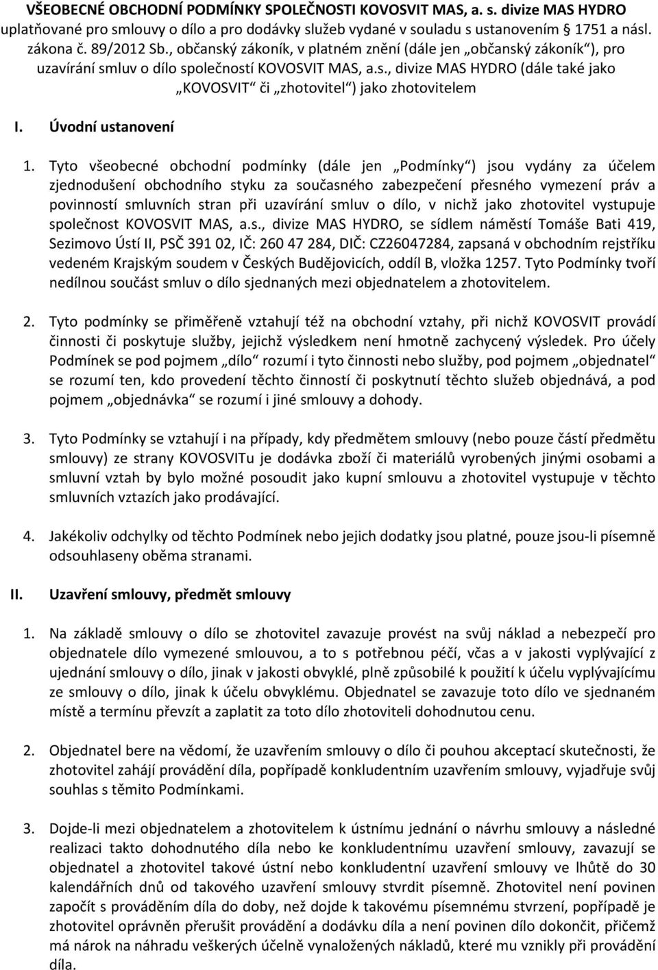 Úvodní ustanovení 1.