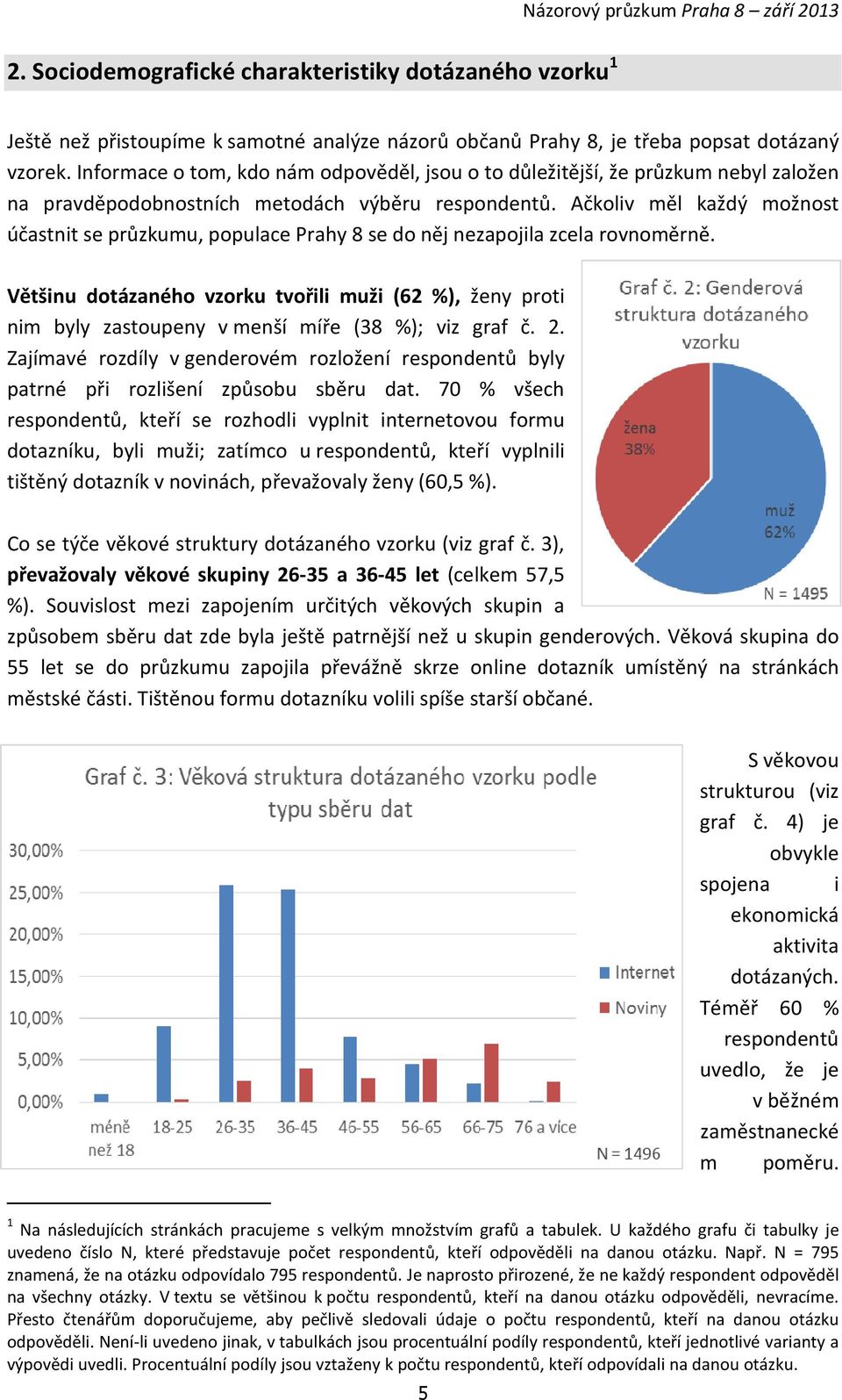 Ačkoliv měl každý možnost účastnit se průzkumu, populace Prahy 8 se do něj nezapojila zcela rovnoměrně.