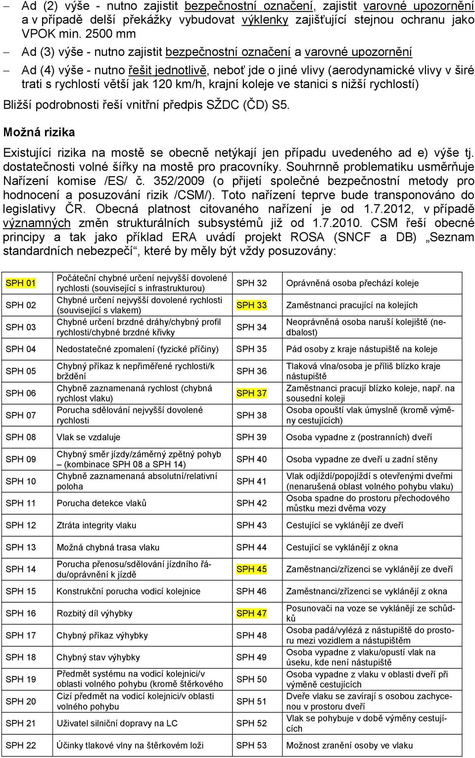 120 km/h, krajní koleje ve stanici s nižší rychlostí) Bližší podrobnosti řeší vnitřní předpis SŽDC (ČD) S5.