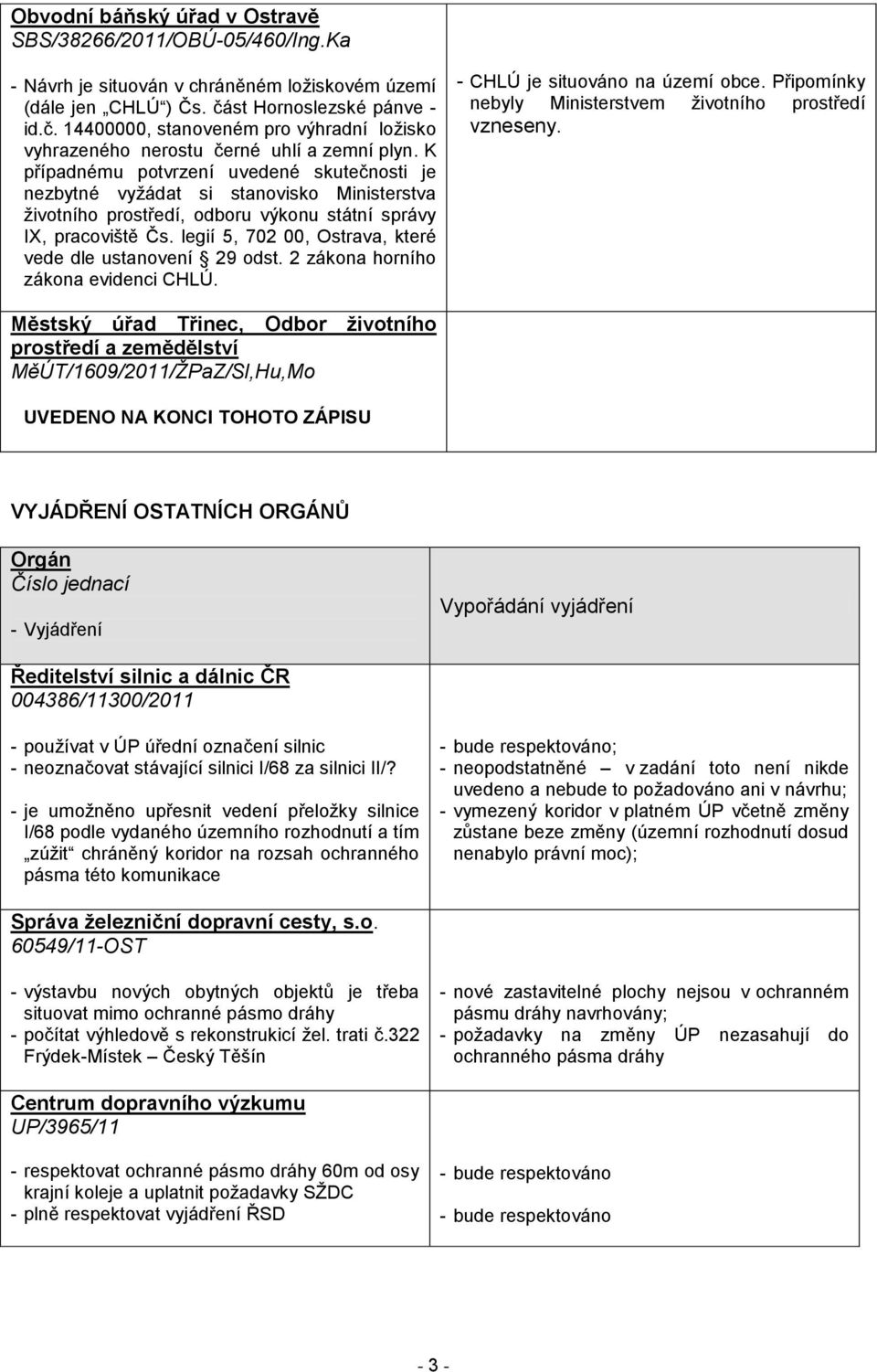 K případnému potvrzení uvedené skutečnosti je nezbytné vyžádat si stanovisko Ministerstva životního prostředí, odboru výkonu státní správy IX, pracoviště Čs.