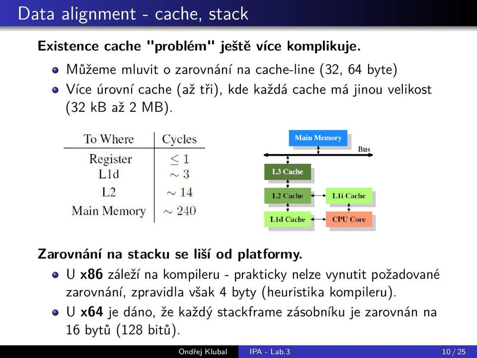 kb až 2 MB). Zarovnání na stacku se liší od platformy.