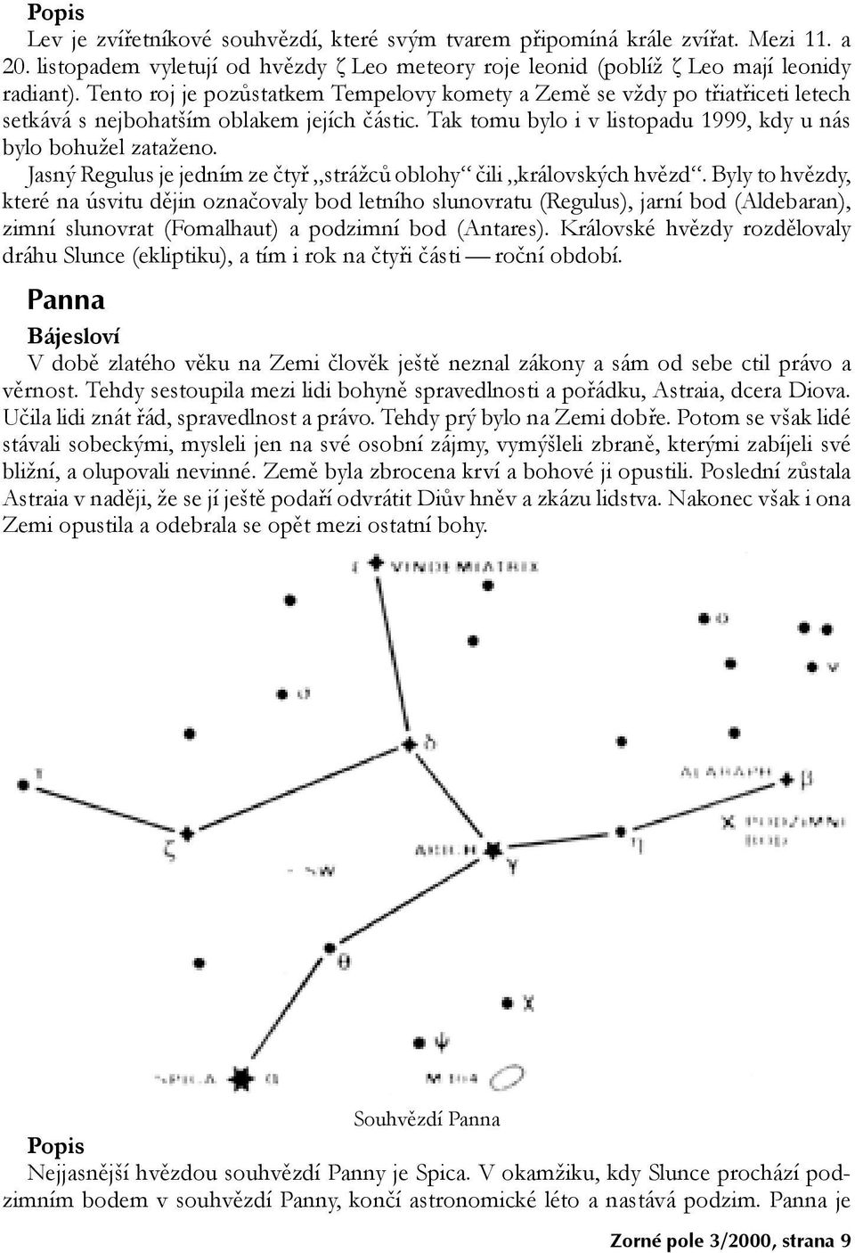 Jasný Regulus je jedním ze čtyř strážců oblohy čili královských hvězd.