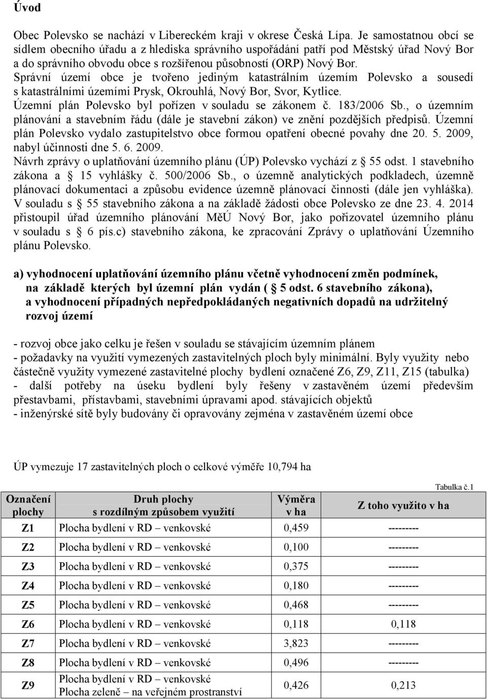 Správní území obce je tvořeno jediným katastrálním územím Polevsko a sousedí s katastrálními územími Prysk, Okrouhlá, Nový Bor, Svor, Kytlice. Územní plán Polevsko byl pořízen v souladu se zákonem č.