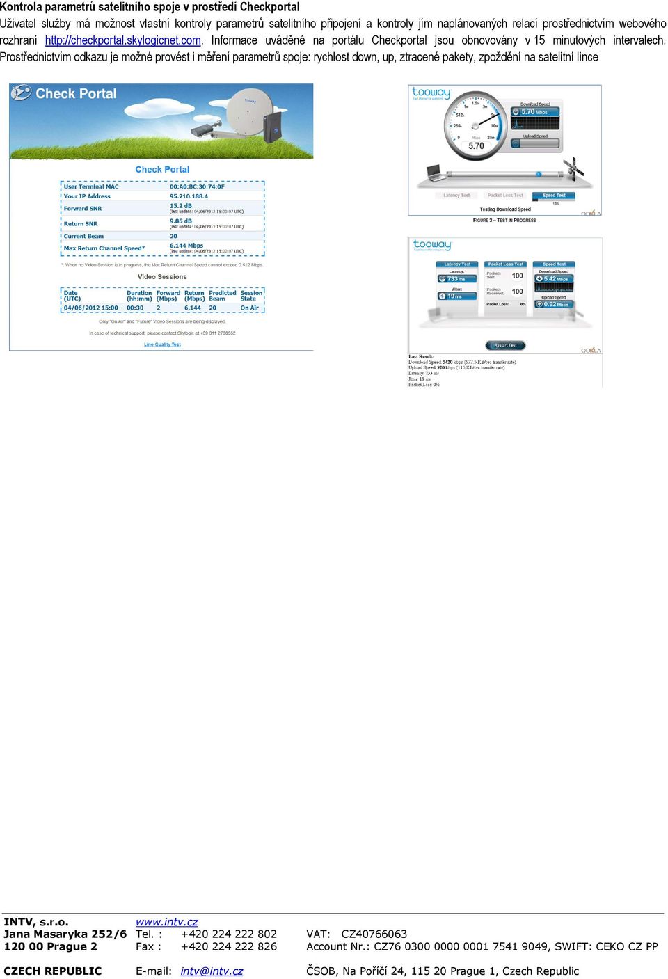 skylogicnet.com. Informace uváděné na portálu Checkportal jsou obnovovány v 15 minutových intervalech.