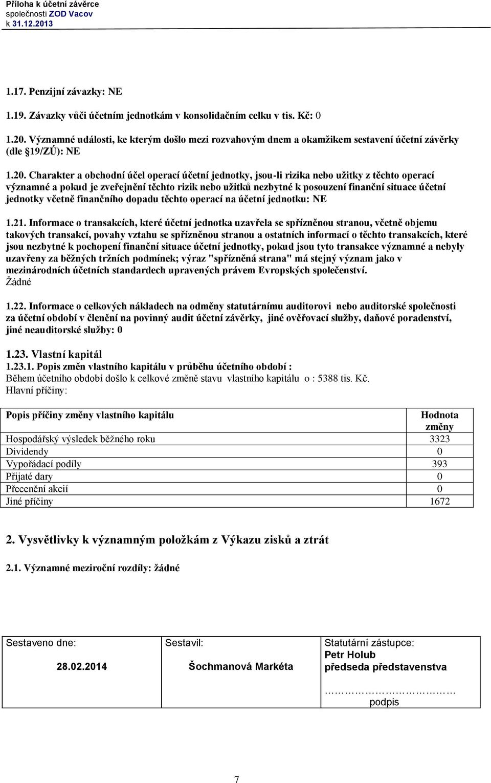 Charakter a obchodní účel operací účetní jednotky, jsou-li rizika nebo užitky z těchto operací významné a pokud je zveřejnění těchto rizik nebo užitků nezbytné k posouzení finanční situace účetní