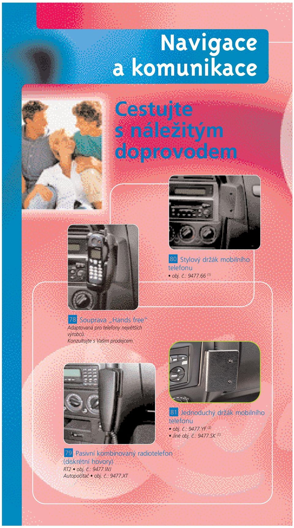 Konzultujte s Vaším prodejcem. 79 Pasivní kombinovaný radiotelefon (diskrétní hovory) RT2 obj.