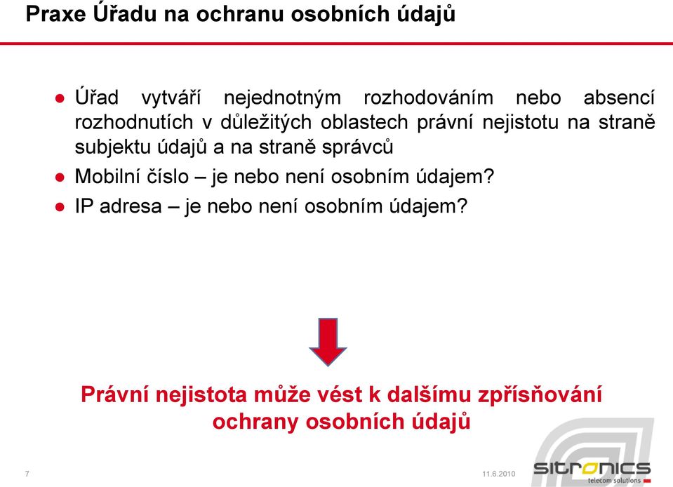 a na straně správců Mobilní číslo je nebo není osobním údajem?