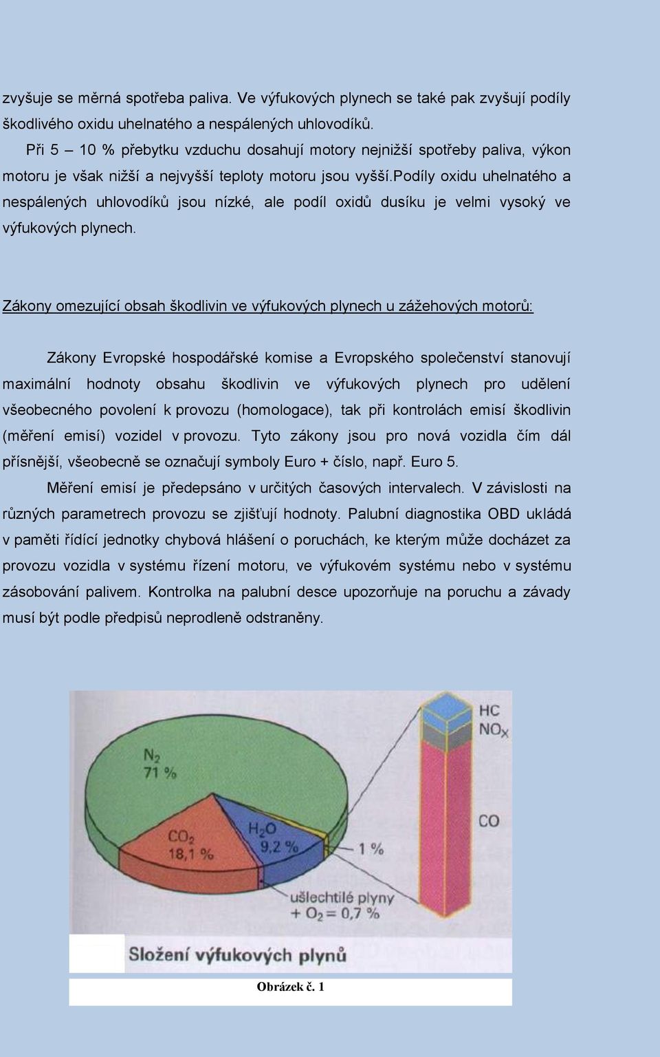 podíly oxidu uhelnatého a nespálených uhlovodíků jsou nízké, ale podíl oxidů dusíku je velmi vysoký ve výfukových plynech.