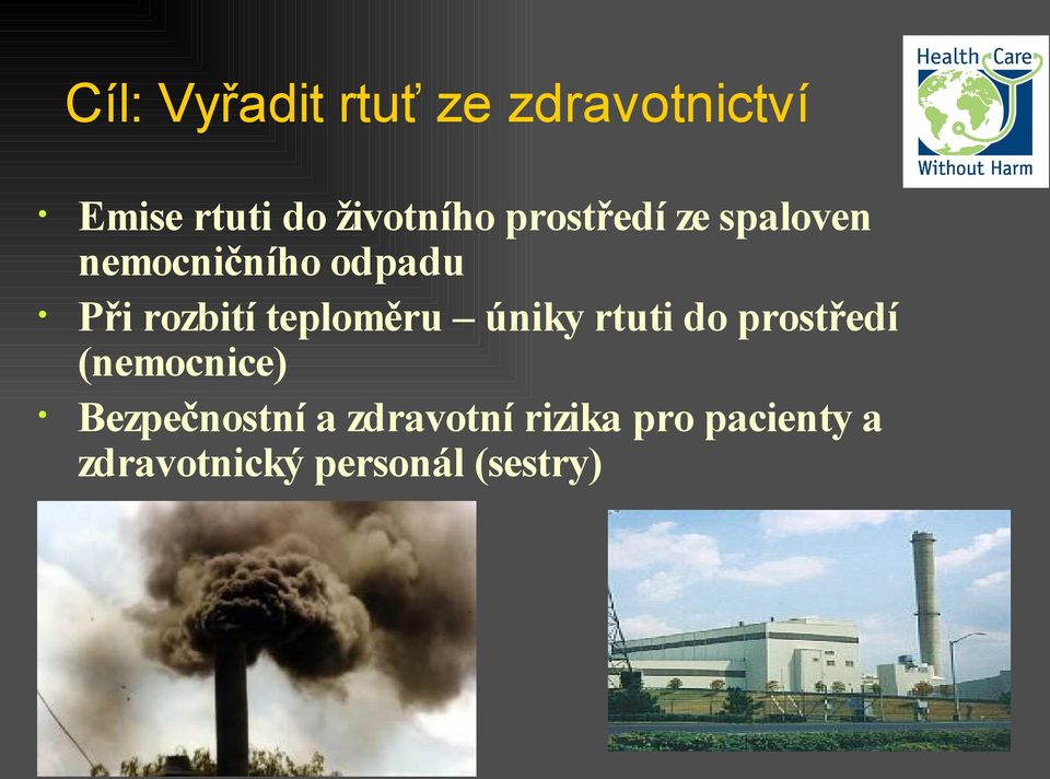 teploměru úniky rtuti do prostředí (nemocnice) Bezpečnostní