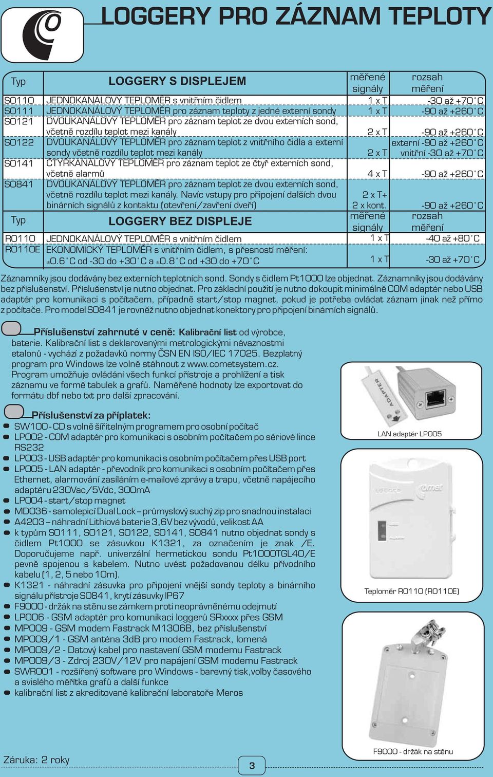 mezi kanály ČTYŘKANÁLOVÝ TEPLOMĚR pro záznam teplot ze čtyř externích sond, včetně alarmů DVOUKANÁLOVÝ TEPLOMĚR pro záznam teplot ze dvou externích sond, včetně rozdílu teplot mezi kanály.