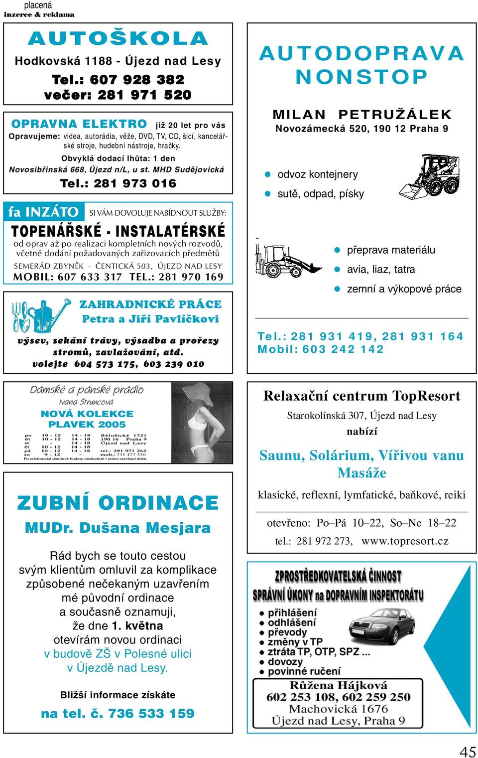 Obvyklá dodací lhůta: 1 den Novosibřinská 668, Újezd n/l, u st. MHD Sudějovická Tel.