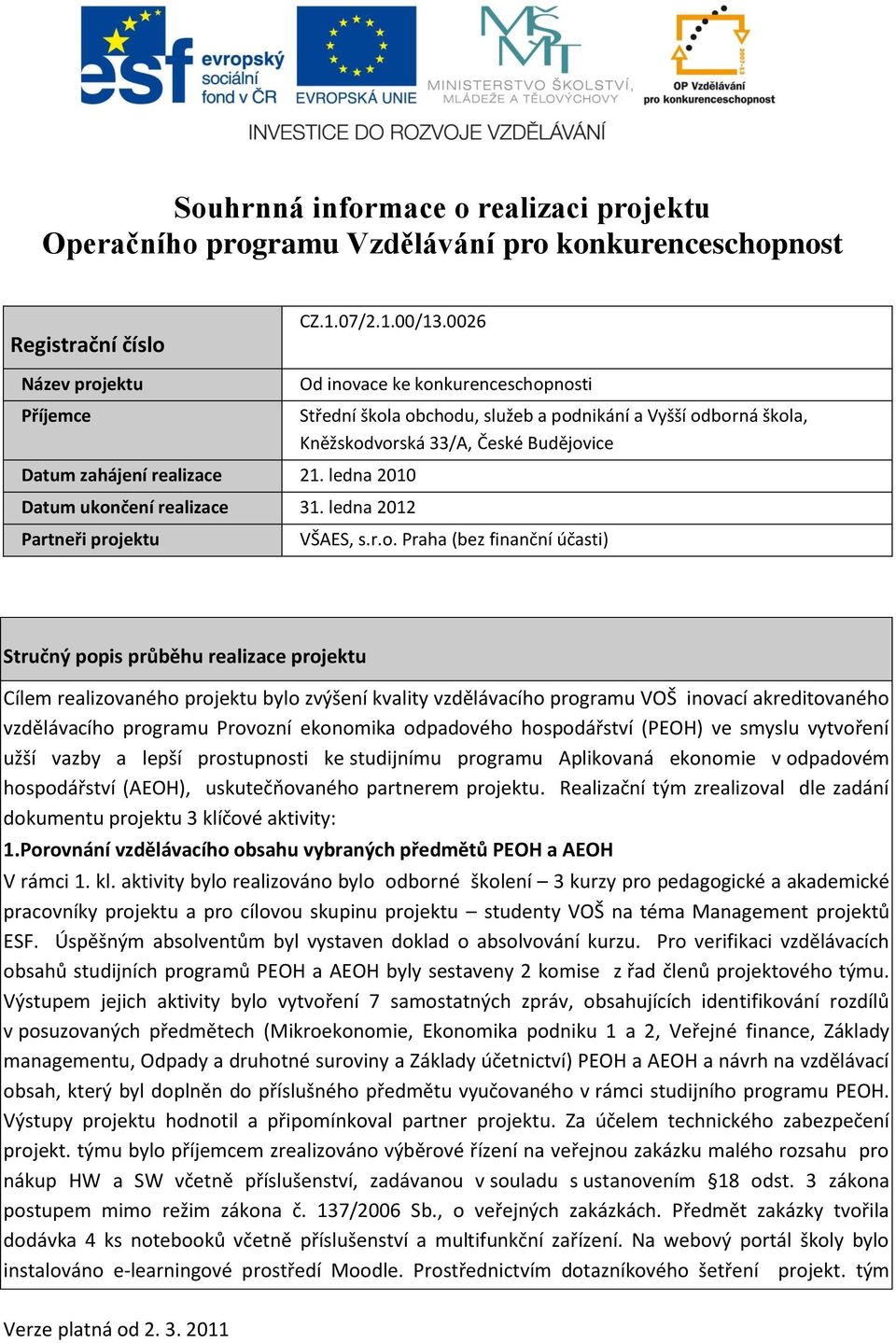 ledna 2012 Partneři proj