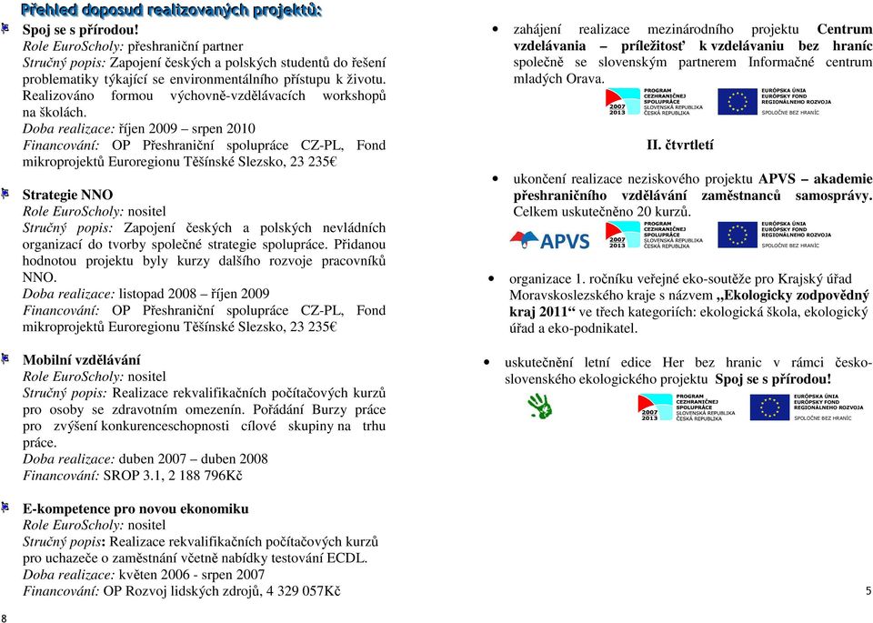 Realizováno formou výchovně-vzdělávacích workshopů na školách.