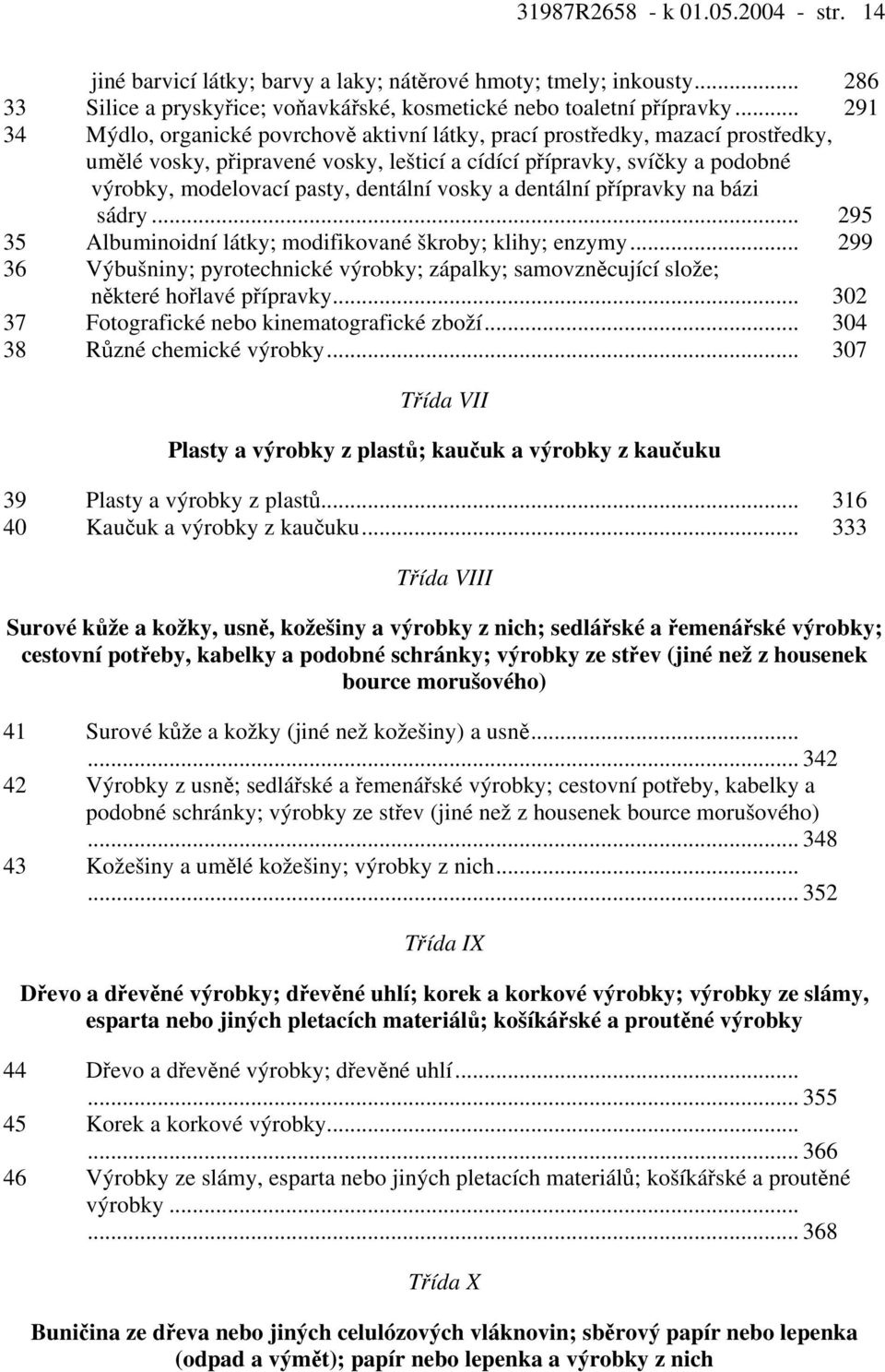 dentální vosky a dentální přípravky na bázi sádry... 295 35 Albuminoidní látky; modifikované škroby; klihy; enzymy.