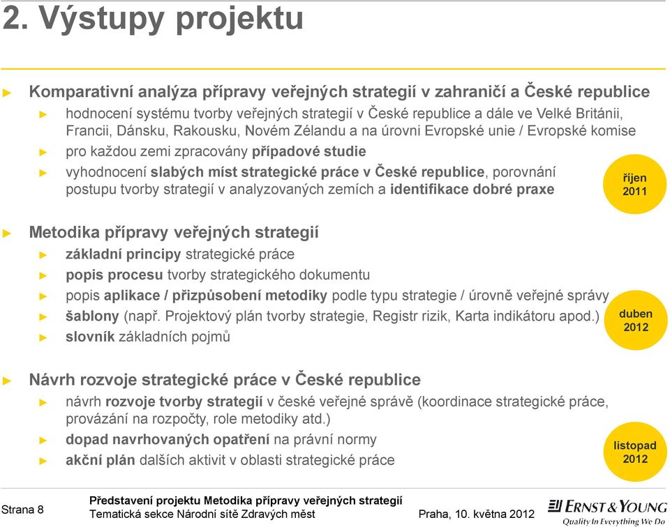 tvorby strategií v analyzovaných zemích a identifikace dobré praxe říjen 2011 Metodika přípravy veřejných strategií základní principy strategické práce popis procesu tvorby strategického dokumentu