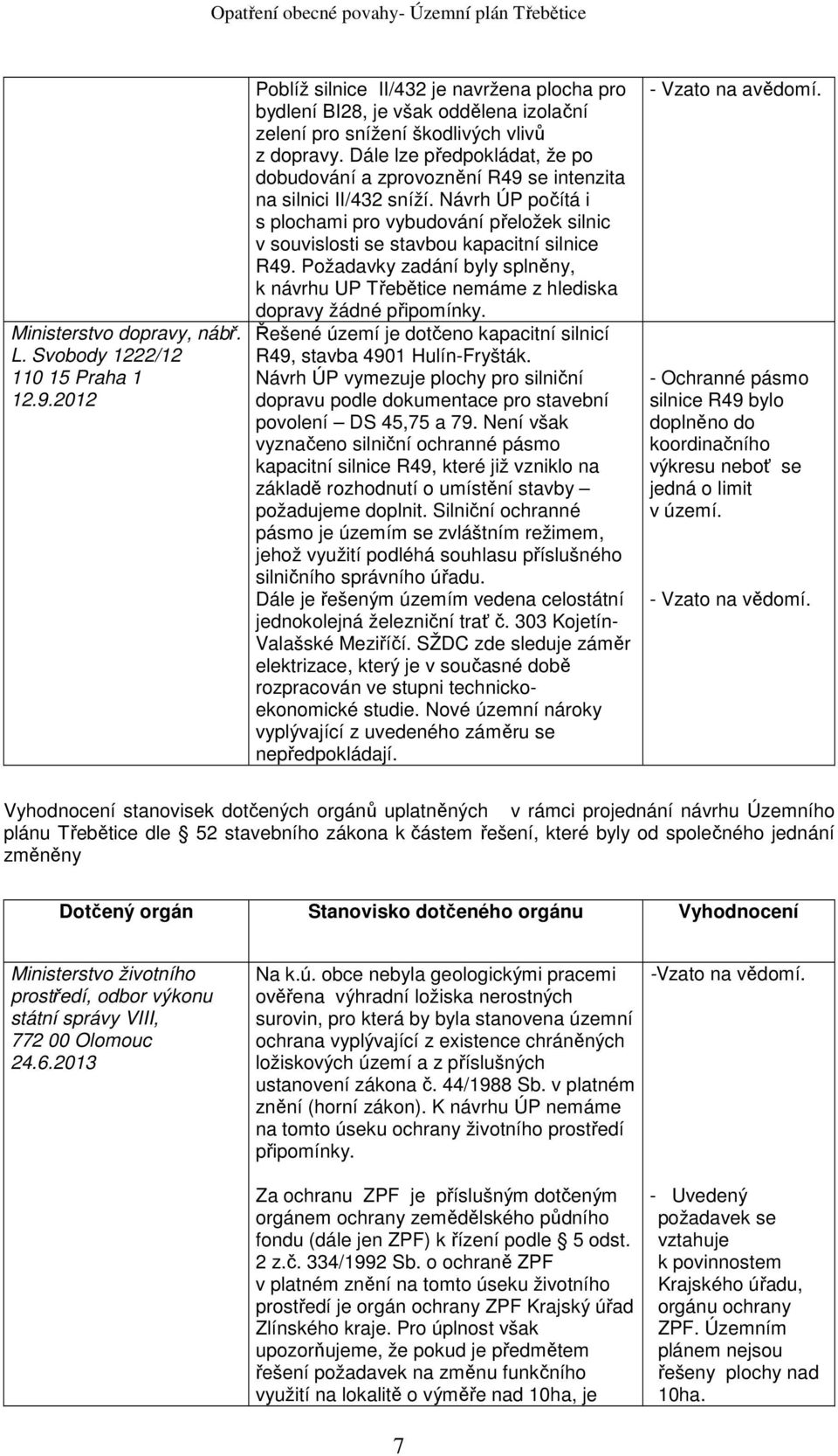 Dále lze předpokládat, že po dobudování a zprovoznění R49 se intenzita na silnici II/432 sníží.