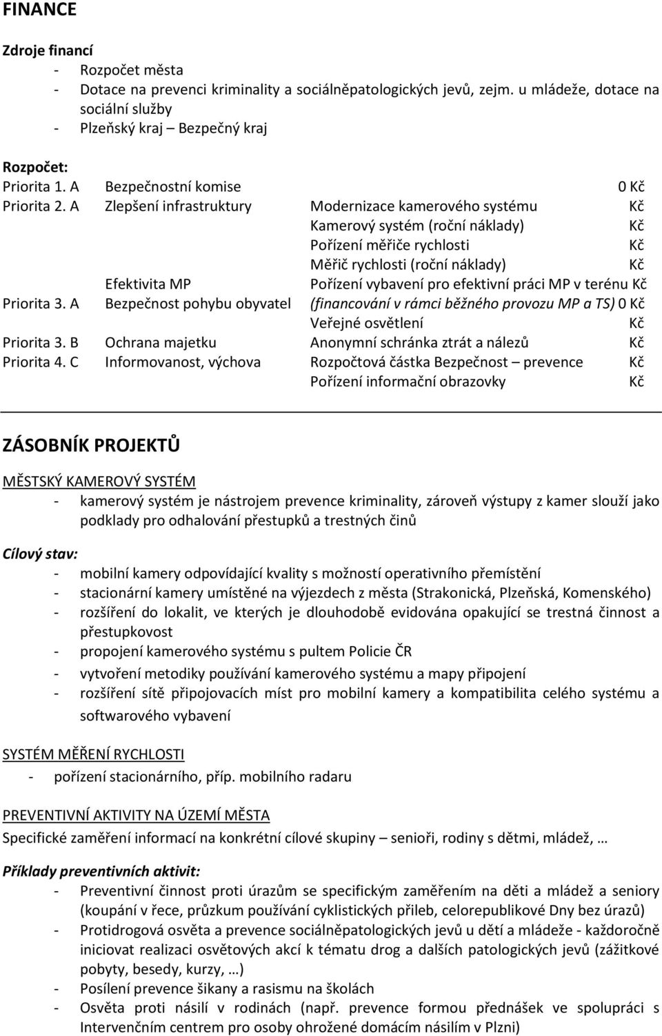 A Zlepšení infrastruktury Mdernizace kamervéh systému Kamervý systém (rční náklady) Přízení měřiče rychlsti Měřič rychlsti (rční náklady) Efektivita MP Přízení vybavení pr efektivní práci MP v terénu