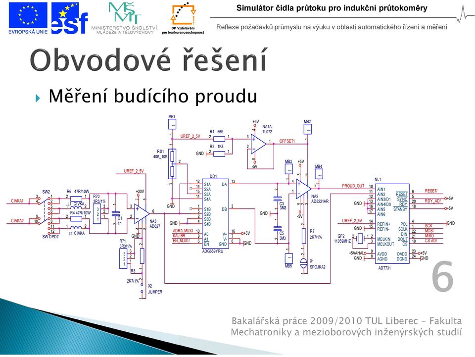 MB MB NA ADAR R K/% X SPOJKA PROUD_OUT UREF V GF 0MHZ +VANAL 0 NL AIN AIN RESET AIN/D SYNC 0 AIN/D0 RDY AIN STANBY AIN REFIN+ REFIN-