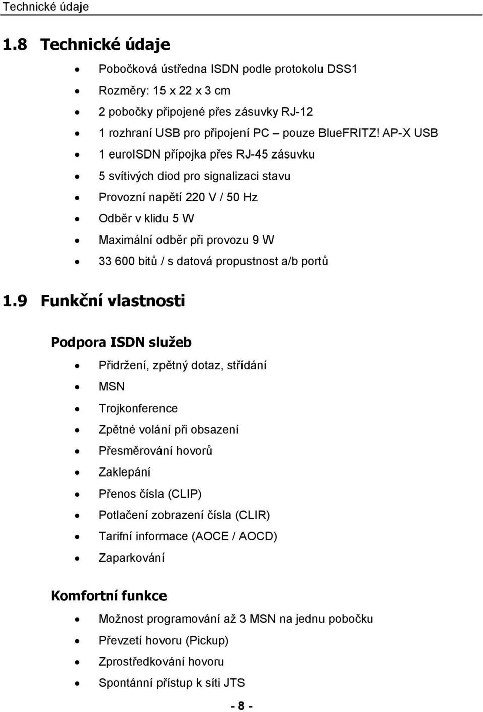 propustnost a/b portů 1.