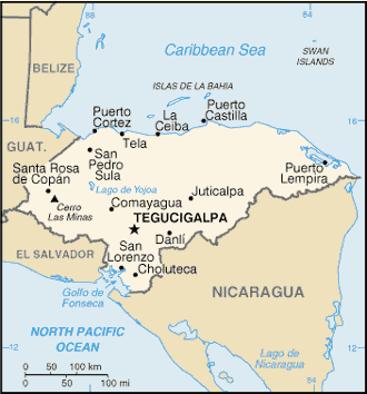 Honduras Výcvik nikaragujských contras prováděný na území Hondurasu Američany
