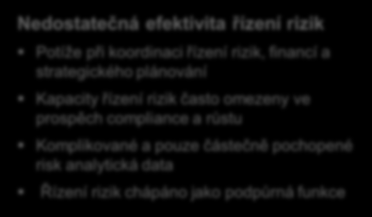 vlastníkům Tržní cena rizika byla uměle udržovaná nízko díky intervencím centrálních bank Vysoce komplexní rizikové prostředí Iintenzivní konkurence a zrychlené inovační cykly snižují výnosy na