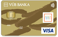 Zlatá platobná karta Zlatá platobná karta Visa Inspire Gold k VÚB účtu Medzinárodná embosovaná debetná karta naviazaná na Váš účet vo VÚB banke v zlatom dizajne.