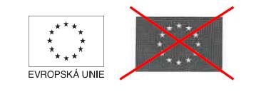 Chyby při používání logotypů Špatné použití vlajky EU při černobílém tisku Nevhodně