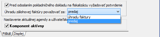 2) Vyúčtovanie zálohovej faktúry uhrádzanej cez fiskálnu tlačiareň alebo ERP pre vyúčtovanie zaplatenej zálohovej faktúry uhrádzanej v hotovosti cez registračnú pokladnicu alebo fiskálnu tlačiareň.