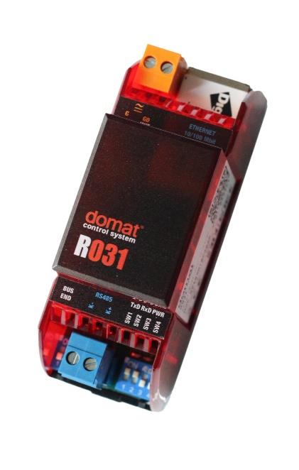 sériového rozhraní, v některých případech nemusí parametry sítě Ethernet vyhovovat z hlediska časování signálů Funkce Modul R031 umožňuje propojit přístroj s rozhraním RS485 na PC pomocí sítě