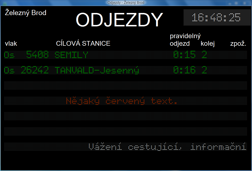 Ukázka obrazovky s