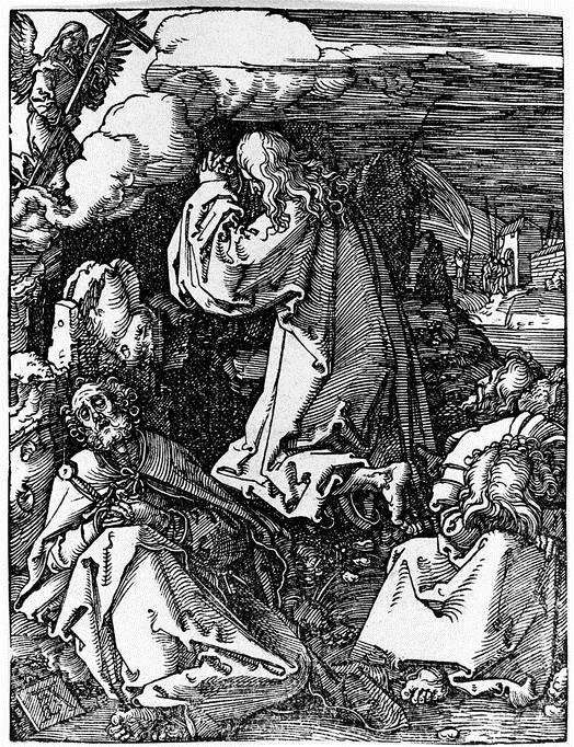 Obr.6: Kristus na Olivetské hoře B 26 (Malé Pašije), Albrecht Dürer, 1510