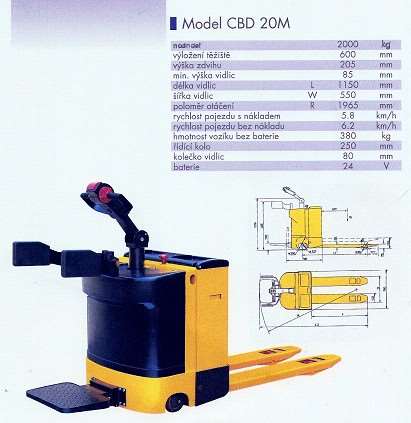 Nízkozdvižný vozík CBD 20 S elektrickým pojezdem a zdvihem.