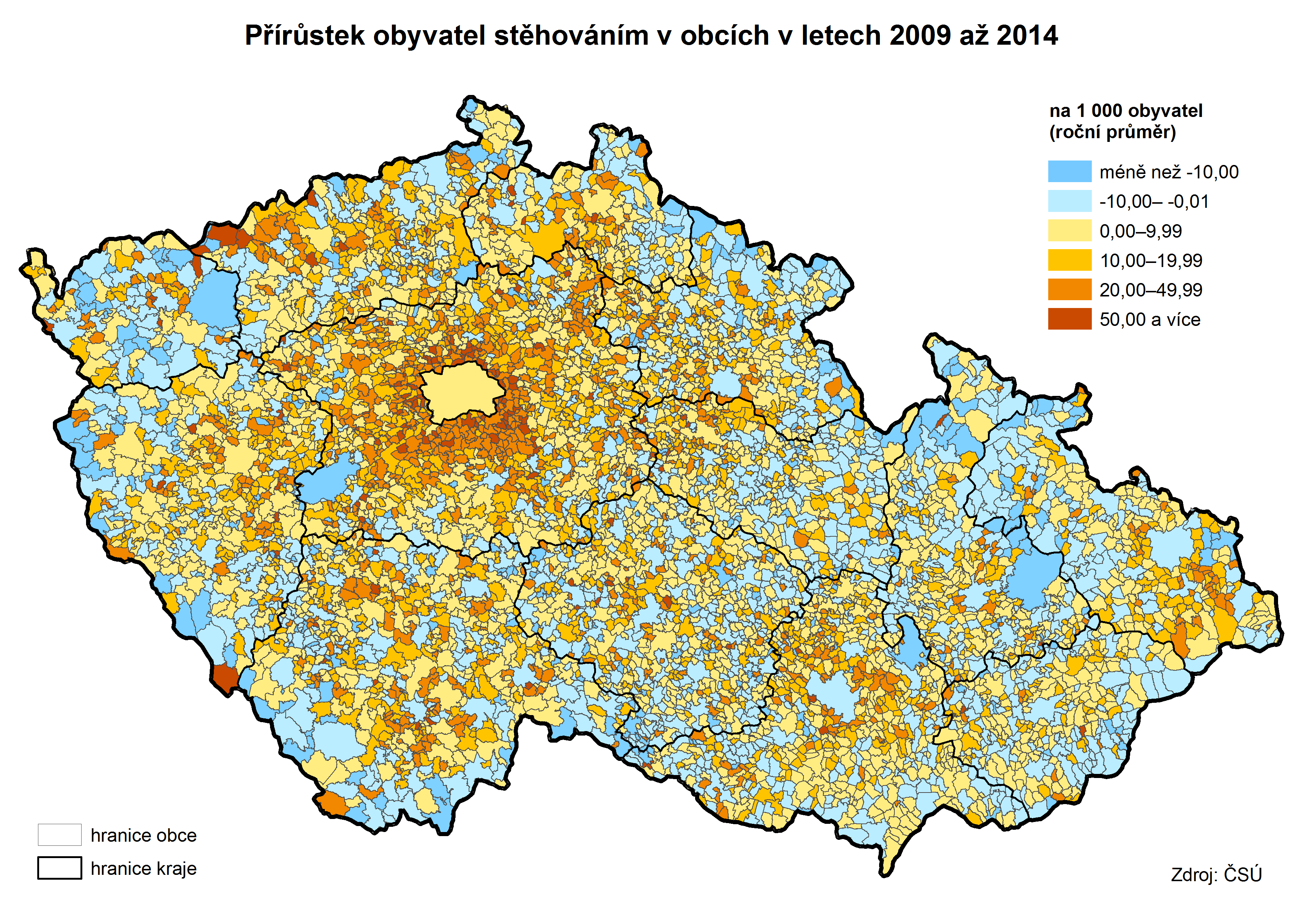 Šestiletá maxima přistěhovalých i vystěhovalých Graf: Přirozené přírůstky obyvatel v Olomouckém kraji v letech 2005 až 2014 Přírůstek stěhováním (tj.