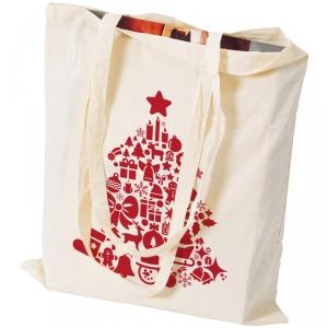 62164MA Vianočná bavlnená taška Kvalitná bavlnená nákupná taška s dlhými ušami s vianočným motívom. Ako potlač odporúčame sieťotlač.