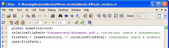 2 Systém pro prezentaci modelů url= www.server.cz/dokumenty/dokumentace.html ; Příklad nastavení takovéto dokumentace v souboru Popis_modelu.m můžete vidět na následujícím obr. 2.30.