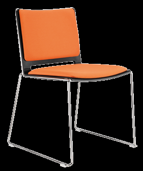 FILO Plastová konferenční židle se stabilní moderní svařovanou konstrukcí, možnost výběru odstínu plastu, možnost čalounění opěráku i sedáku.