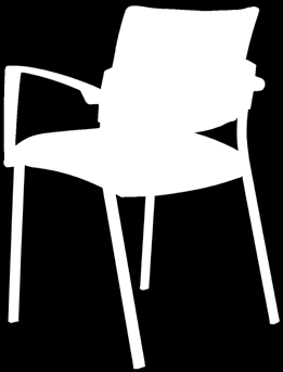 SQUARE 4 nohy 4 nohy Čalouněná konferenční židle, pevná konstrukce obdélníkového profilu, černé nebo šedé plasty.