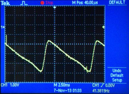 Obr. č. 12 Posunutí 0mm od ve směru osy rotace, 1,5mm od snímaného povrchu Obr. č. 13 Posunutí +3mm od ve směru osy rotace, 1,5mm od snímaného povrchu Obr. č. 14 Posunutí -3mm od ve směru osy rotace, 1,5mm od snímaného povrchu Jelikož může být v mnoha případech, např.