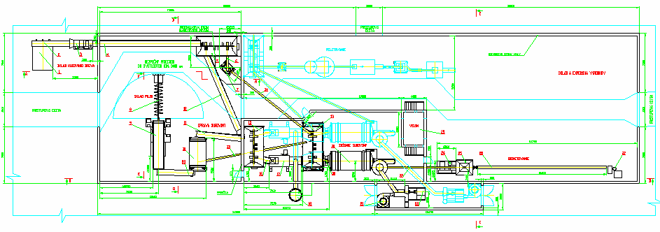 Obr. 8 Projekt pre firnu JUGI, Lučenec LES, s.r.o. Trenčín Technologická linka pre firmu LES, s.r.o. Trenčín bola dimenzovaná na briketovanie a peletovanie drevený pilín s produkciou 800 kg brikiet za hodinu a 800 kg peletiek za hodinu.