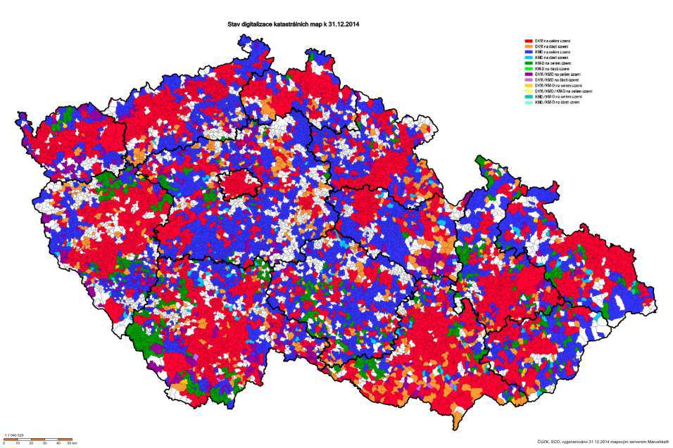 Počty ově digitalizova ý h k.ú.