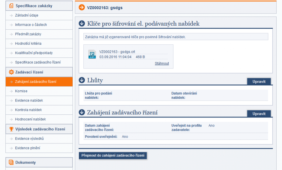 klíče a zobrazí se vám v této