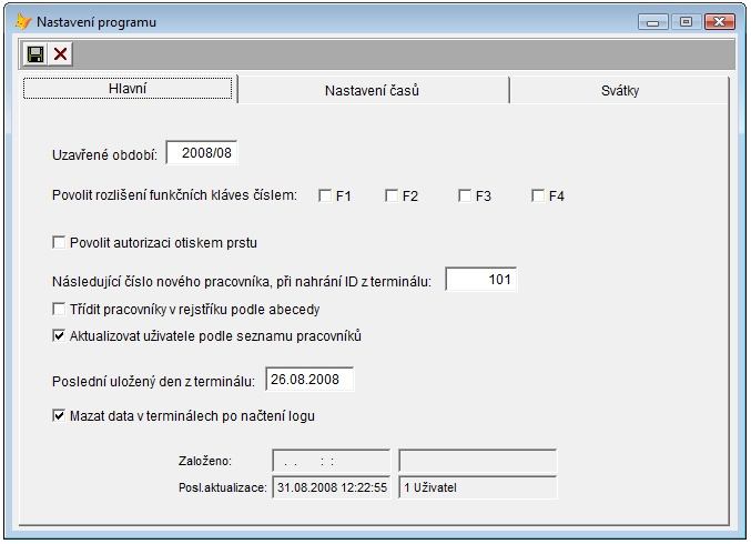 4.3.7. Nastavení programu Slouží k nastavení parametrů programu, např.