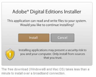 1) Stažení a instalace Adobe Digital Editions (ADE) Instalaci lze provést několika způsoby. Jedním z nich může být následující postup.