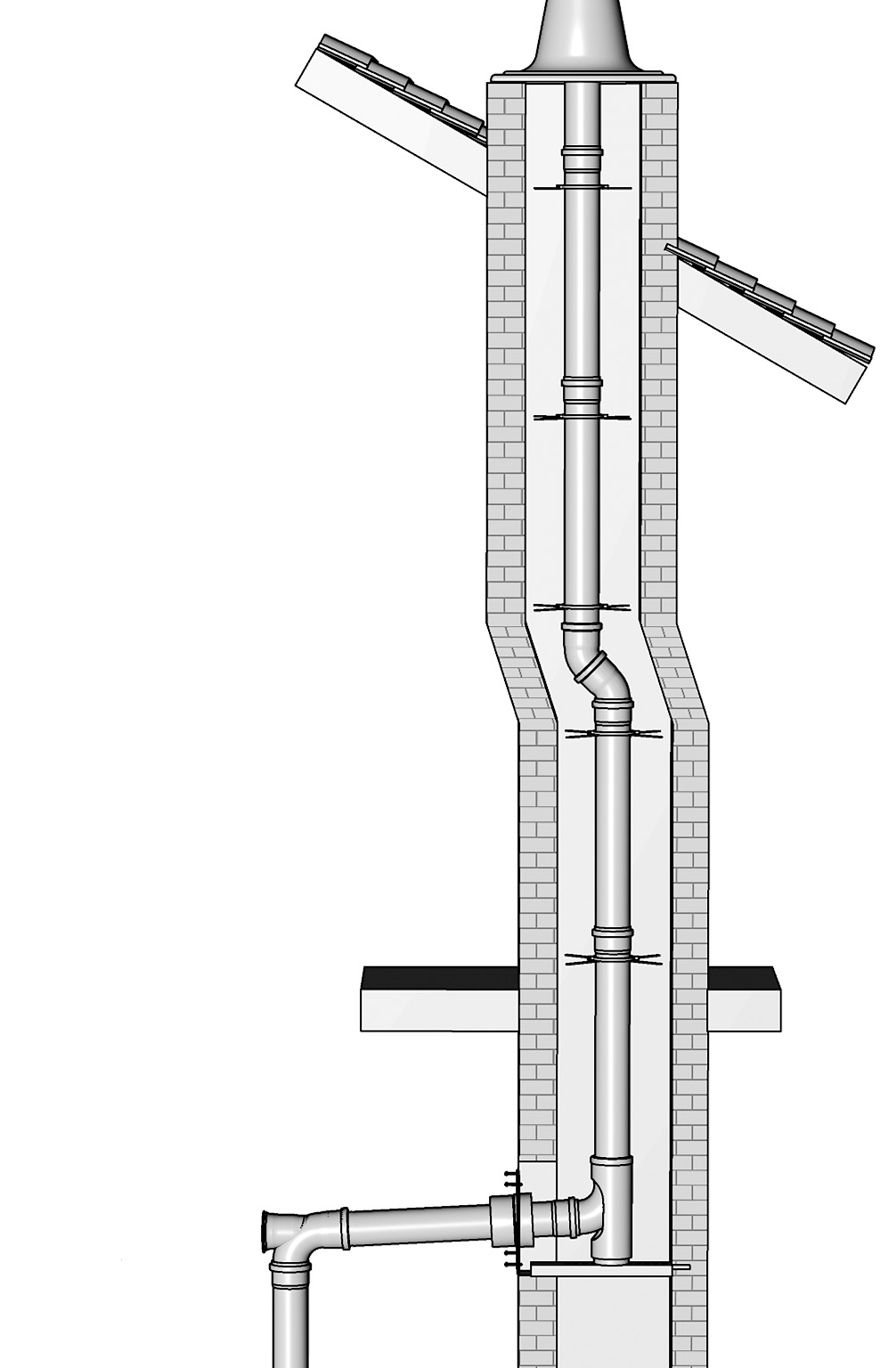 Návod na montáž a inštaláciu spalinového systému SERIO 1 2 0,3 m Horný kontrolný otvor je nutné do spalinového systém SERIO nainštalovať pokiaľ: je zvislý úsek systému dlhší ako 20 m s tým, že horný