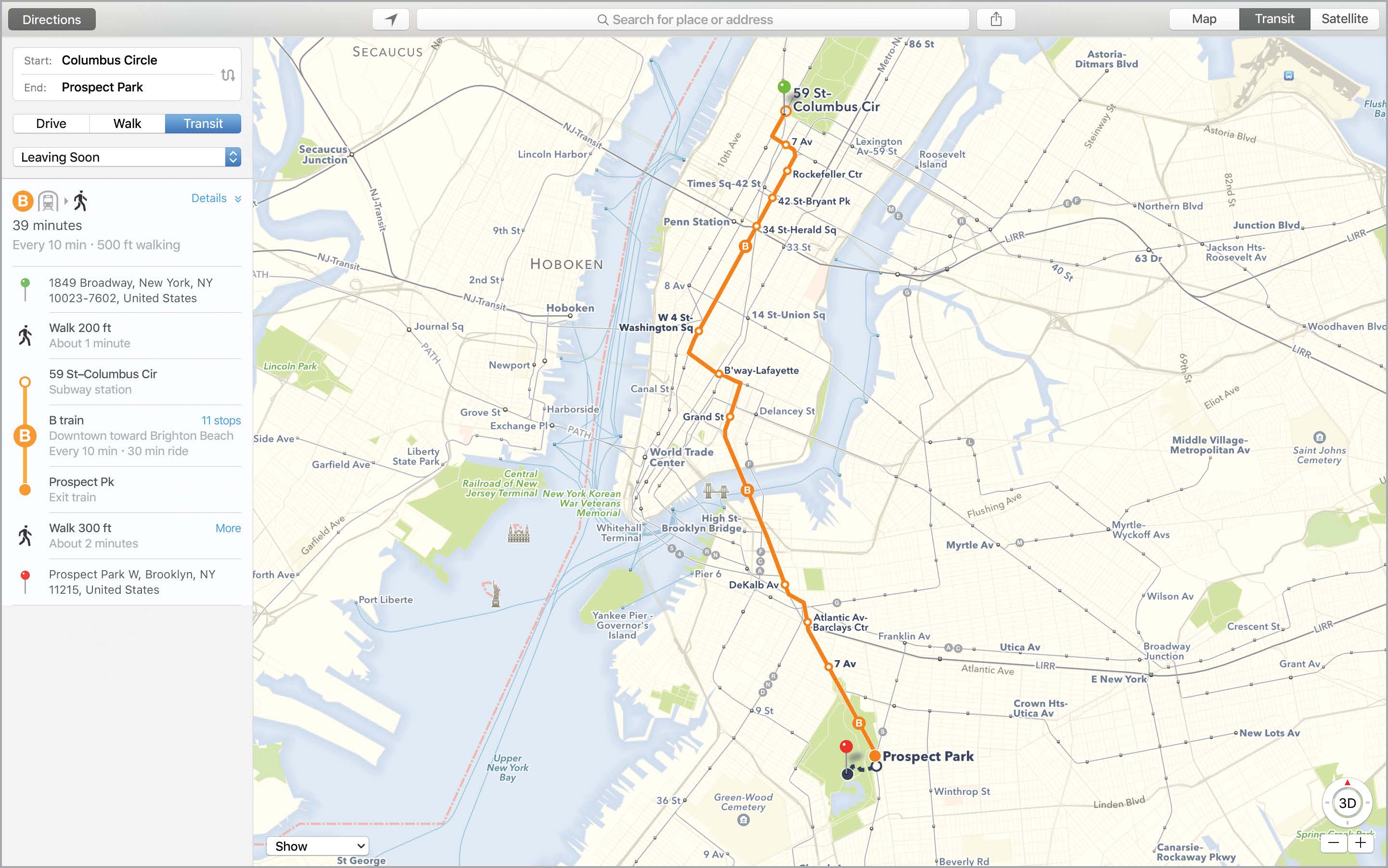 Mapy Díky Mapám můžete na svém Macu objevovat nová místa a trasy k nim.