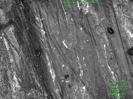 15µm Obr. 10. Struktura pšeničné slámy před provedením předúpravy. Pozorování je ztíženo velkou nehomogenitou předupraveného materiálu.