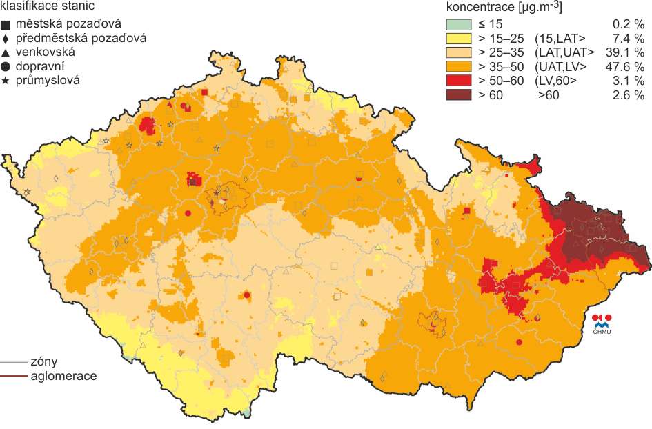 3.3.4. Imisní koncentrace PM 10 rozložení koncentrací Obrázek 12 Pole 36. nejvyšší 24-hod.