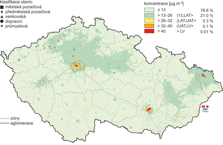 měřená koncentrace NO 2 [µg/m 3 ] Situační zpráva k Programu snižování emisí a imisí znečišťujících látek Obrázek 25 Roční chod imisních koncentrací NO 2 v roce 2013 okres Ostrava Město Imisní