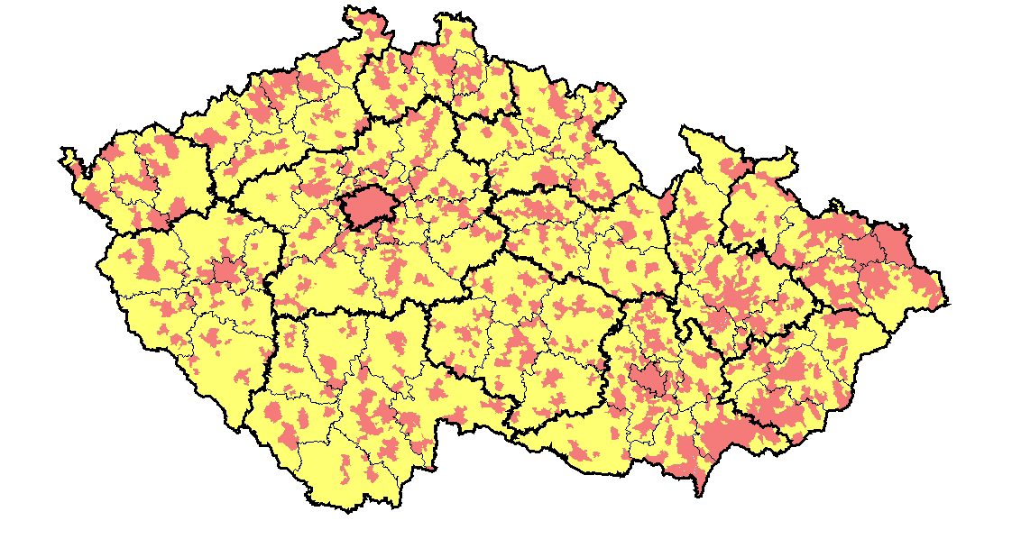 2.2. Varianta 2 Venkovským em jsou všechny obce s velikostí do 1 000 obyvatel a dále obce s velikostí do 3 000 obyvatel, které mají hustotu zalidnění menší než 100 obyvatel/km 2 Druhá varianta pomocí