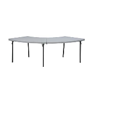 5) rautový stůl - kruhový díl Butterfly 75 rozměry: rozměr desky stolu 231 x 76 cm, výška stolu 74 cm, tloušťka desky 5,1 cm o obdélníkový skládací stůl požadovaný počet: 8 ks (čtvrtkruhů) 6)